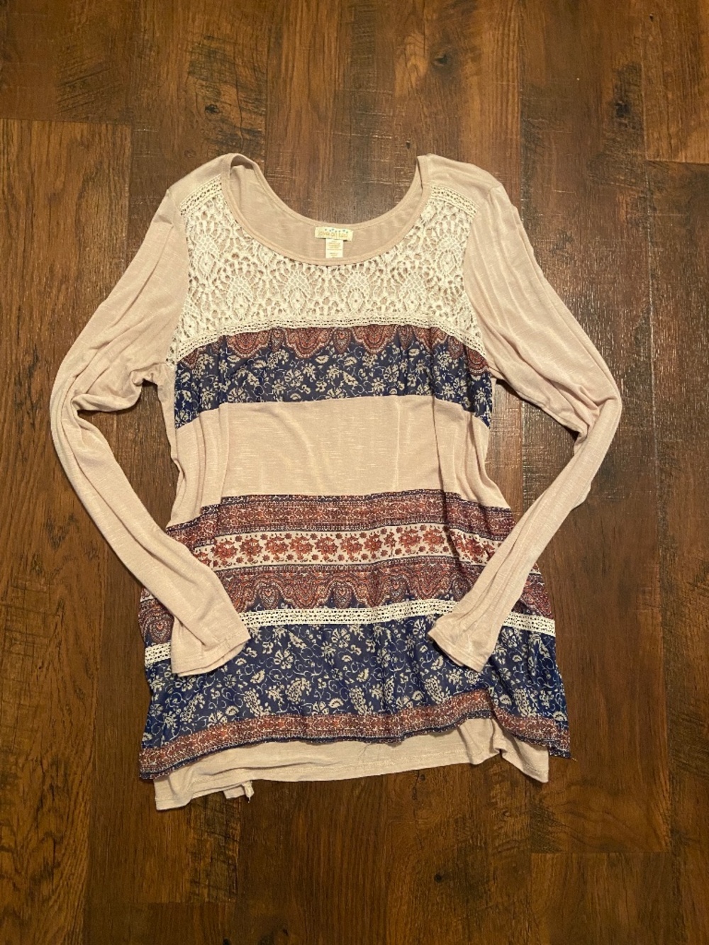 Top Blouse Love on Tap Sz XXL Long sleeves Lighweight  Cottagecore Cozy Casual